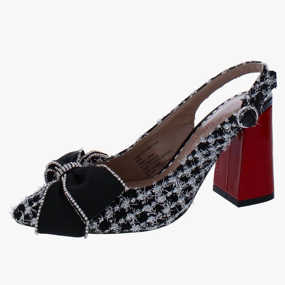 Betsey Johnson Womens Camyla Metallic Pointed Toe Slingback Heels